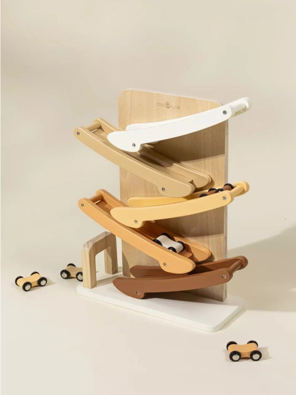COCO VILLAGE Wooden Car Glidder Track for Kids